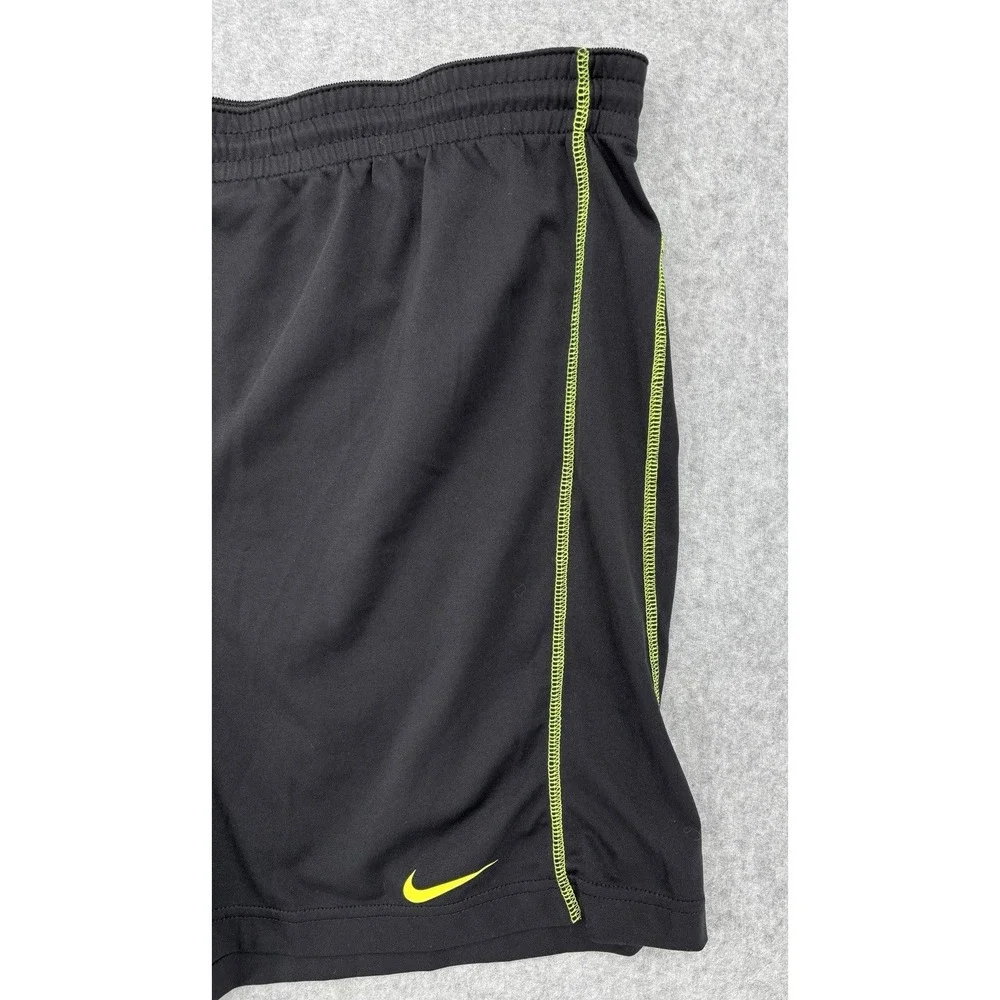 Nike‎ Dri-FIT Running Training Shorts Men's Large Black Neon Green 6